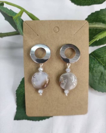 8  ε  σκουλαρικια κρικακια καφε (1)